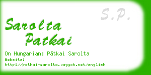 sarolta patkai business card